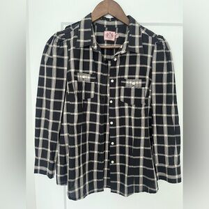 Vintage Y2K Juicy Couture plaid button down blouse